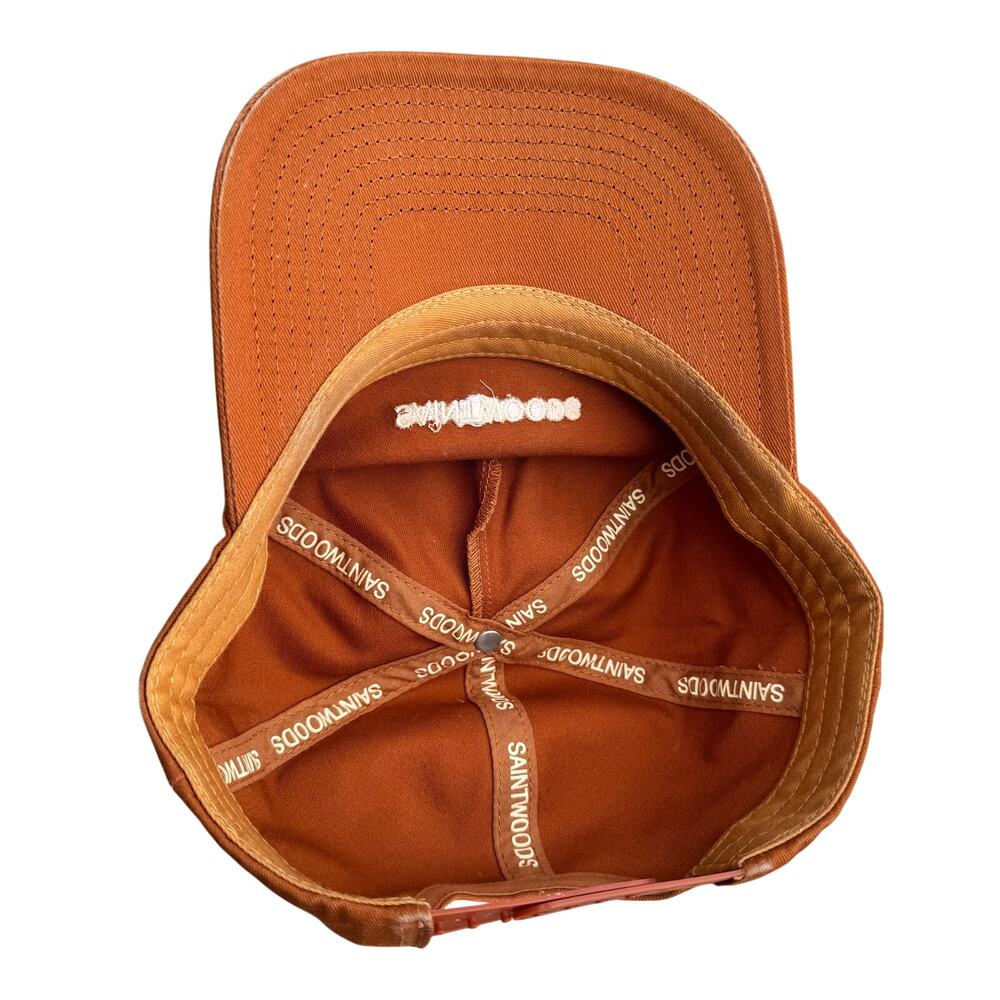 Saintwoods Orange Snapback Hat White Logo Streetwear Cap Adjustable - Picture 5 of 5